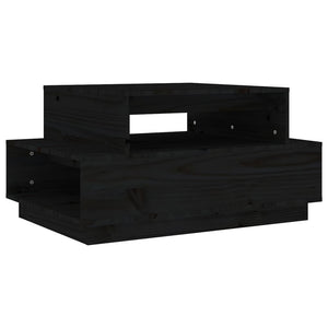 Schwarzer Couchtisch Kiefer Massivholz 80x55 cm