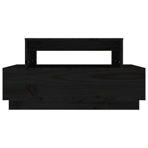 Schwarzer Couchtisch Kiefer Massivholz 80x55 cm