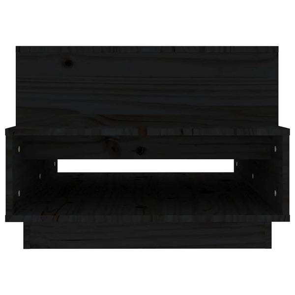 Schwarzer Couchtisch Kiefer Massivholz 80x55 cm
