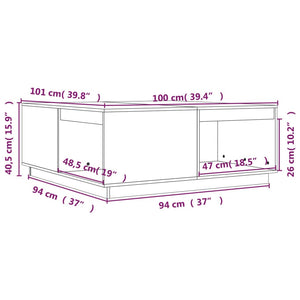 Couchtisch Kiefer Massivholz 100x101 cm