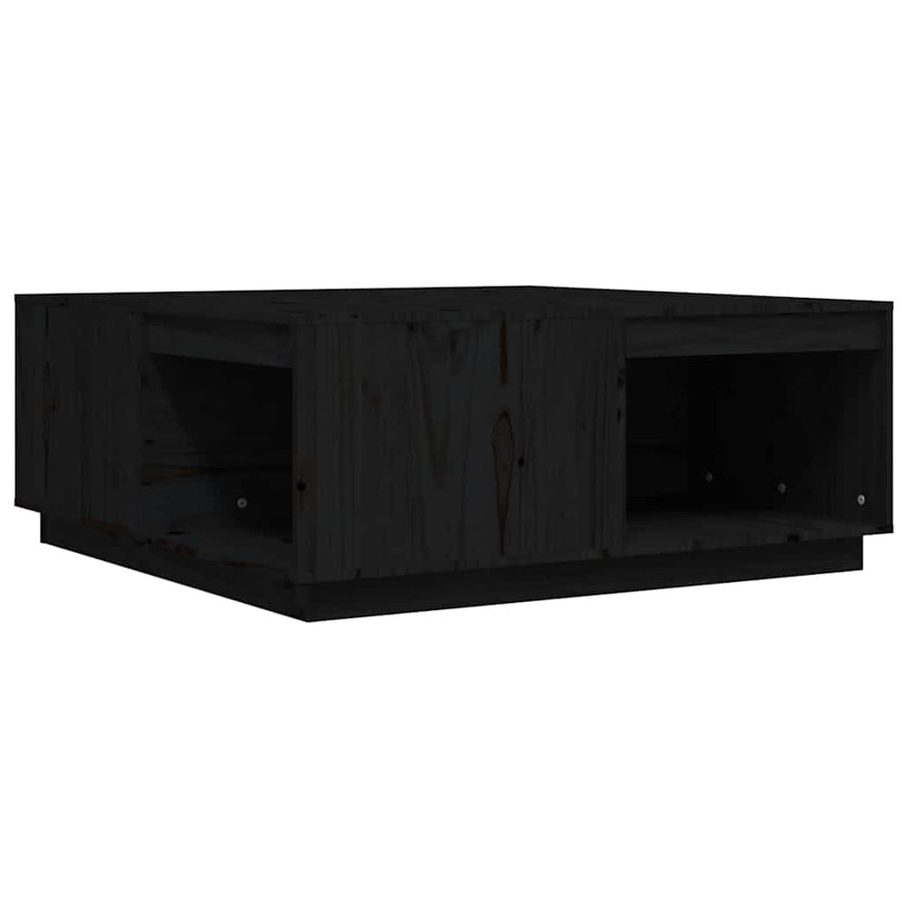 Schwarzer Couchtisch 100x101 cm Kiefer Massivholz