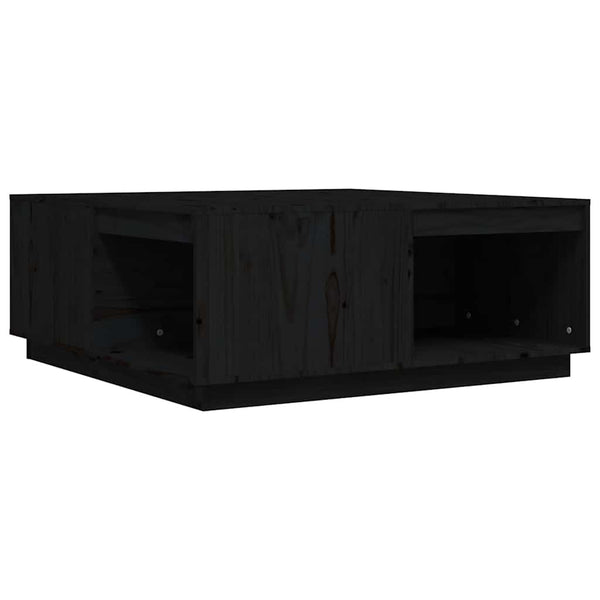Schwarzer Couchtisch 100x101 cm Kiefer Massivholz