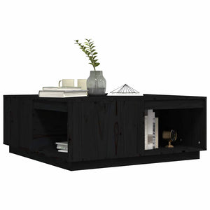 Schwarzer Couchtisch 100x101 cm Kiefer Massivholz
