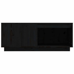 Schwarzer Couchtisch 100x101 cm Kiefer Massivholz