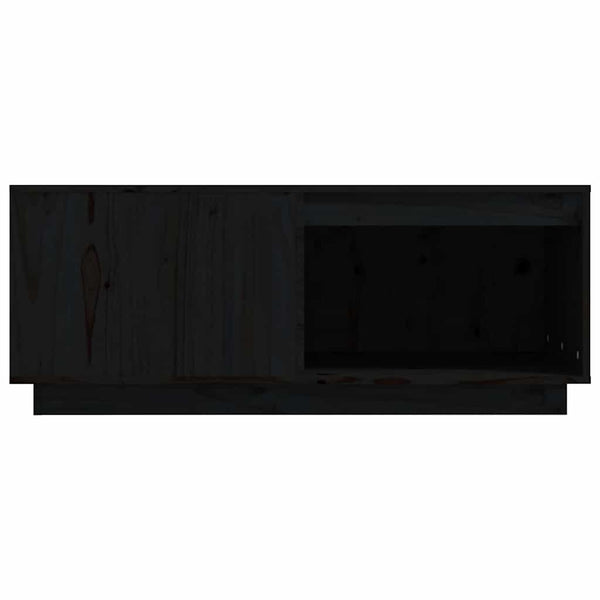 Schwarzer Couchtisch 100x101 cm Kiefer Massivholz