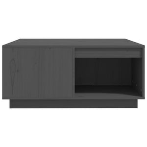 Grauer Couchtisch 80x81 cm aus Kiefer Massivholz