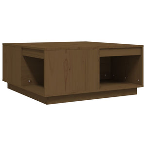 vidaXL Table basse marron miel 80x81x36,5 cm Bois de pin massif