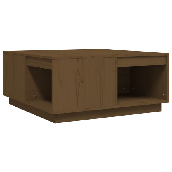 vidaXL Table basse marron miel 80x81x36,5 cm Bois de pin massif