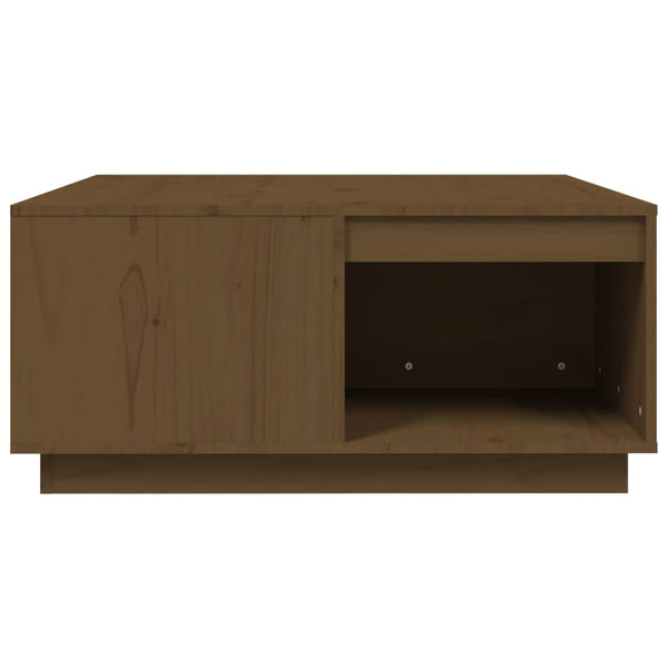 vidaXL Table basse marron miel 80x81x36,5 cm Bois de pin massif