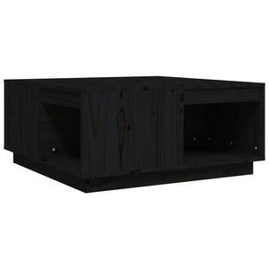 Schwarzer Couchtisch Kiefer Massivholz 80x81 cm