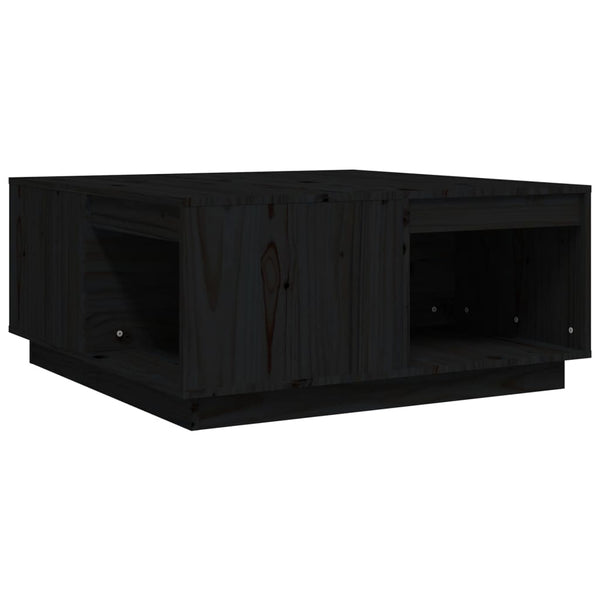 Schwarzer Couchtisch Kiefer Massivholz 80x81 cm