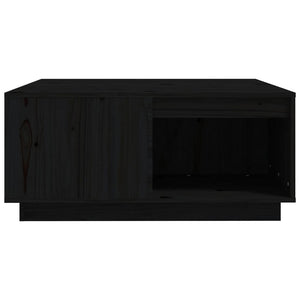 Schwarzer Couchtisch Kiefer Massivholz 80x81 cm