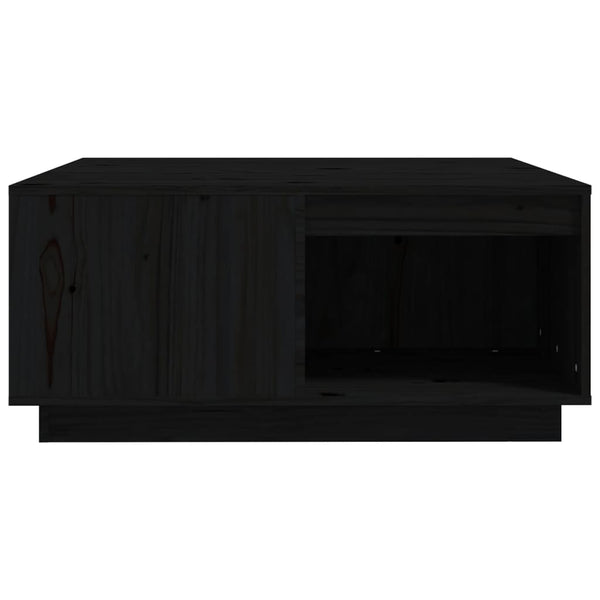 Schwarzer Couchtisch Kiefer Massivholz 80x81 cm