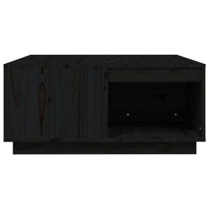 Schwarzer Couchtisch Kiefer Massivholz 80x81 cm
