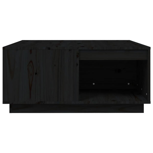 Schwarzer Couchtisch Kiefer Massivholz 80x81 cm