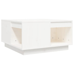 Weißer Couchtisch Kiefer Massivholz 60x61 cm