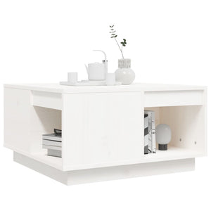 Weißer Couchtisch Kiefer Massivholz 60x61 cm