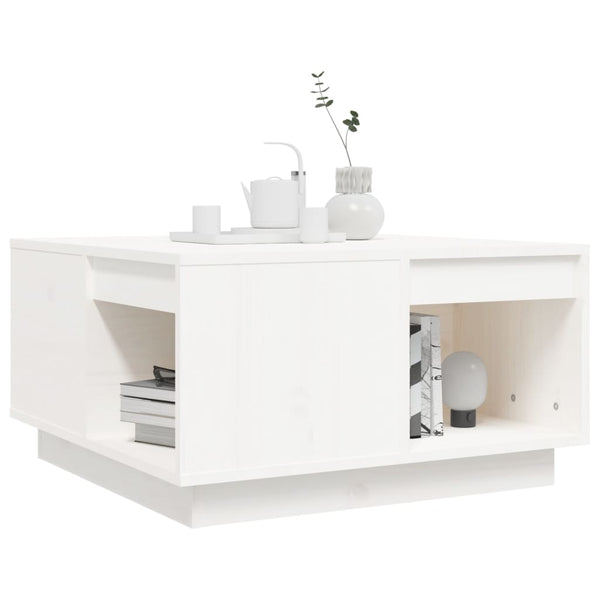 Weißer Couchtisch Kiefer Massivholz 60x61 cm