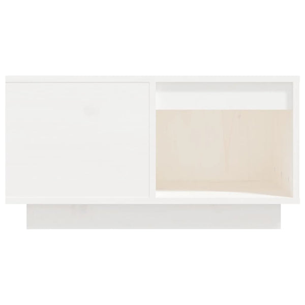 Weißer Couchtisch Kiefer Massivholz 60x61 cm