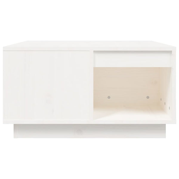 Weißer Couchtisch Kiefer Massivholz 60x61 cm