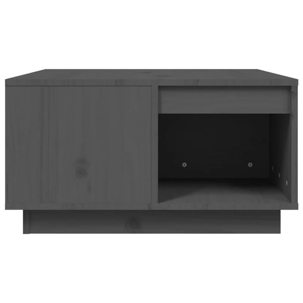 Grauer Couchtisch 60x61 cm Kiefer Massivholz