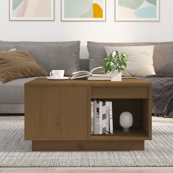 Couchtisch Honigbraun Kiefer Massivholz 60x61 cm