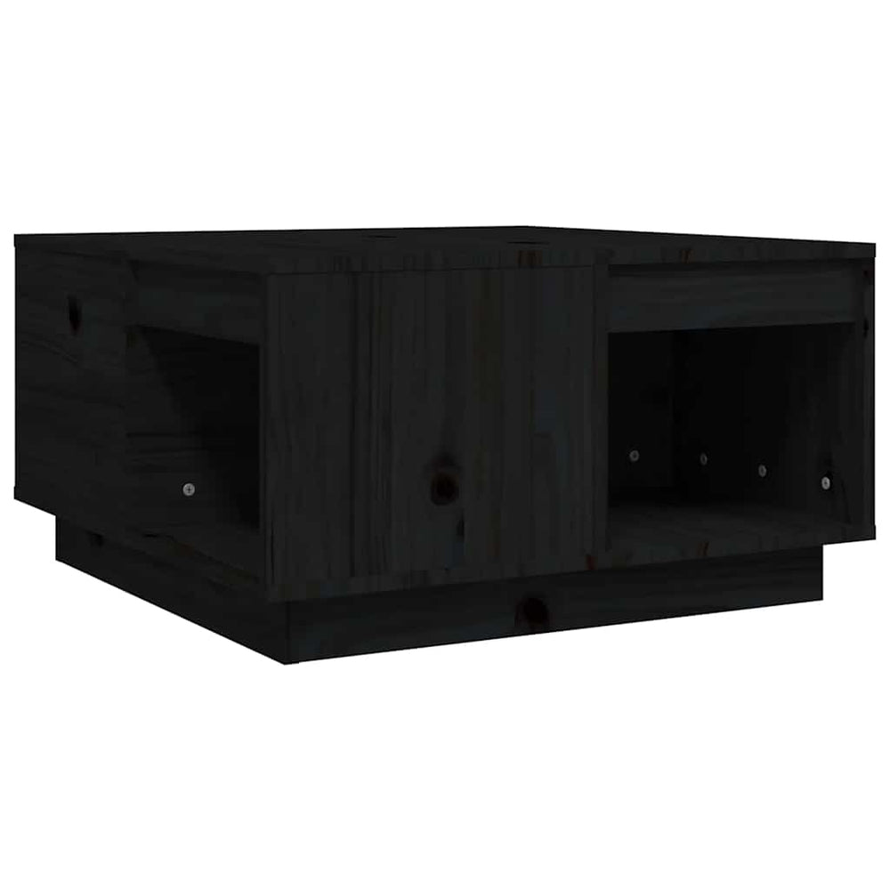 vidaXL Coffee Table Black 60x61x32.5 cm Solid Pine Wood