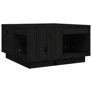 Schwarzer Couchtisch Kiefer Massivholz 60x61 cm