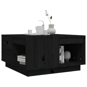 Schwarzer Couchtisch Kiefer Massivholz 60x61 cm
