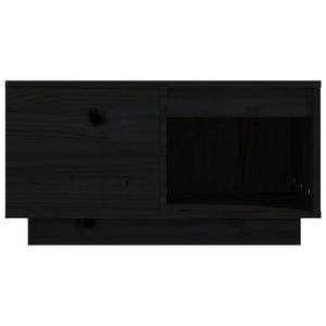 Schwarzer Couchtisch Kiefer Massivholz 60x61 cm