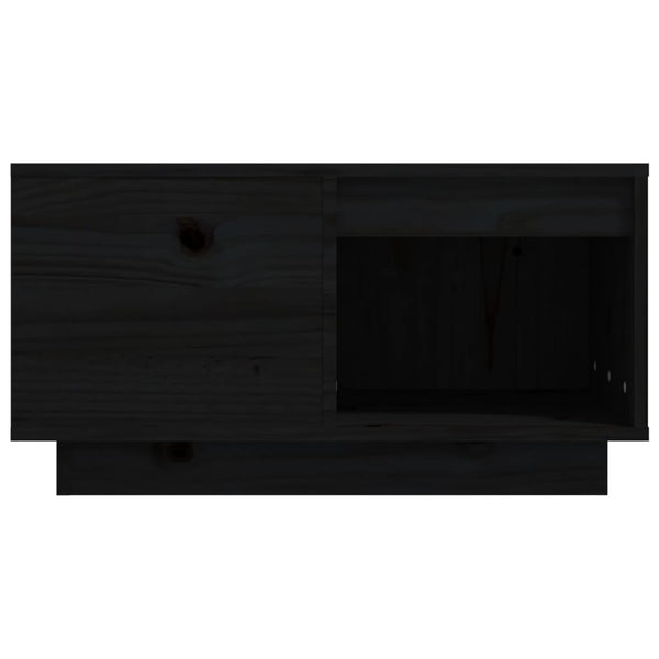 Schwarzer Couchtisch Kiefer Massivholz 60x61 cm