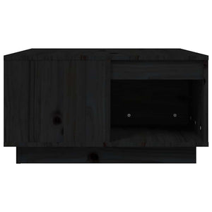 Schwarzer Couchtisch Kiefer Massivholz 60x61 cm