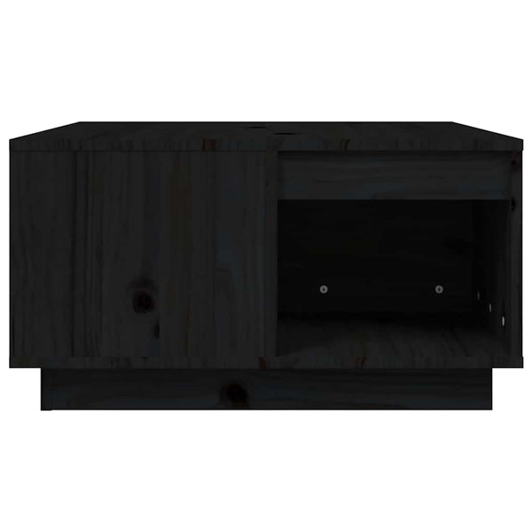 Schwarzer Couchtisch Kiefer Massivholz 60x61 cm