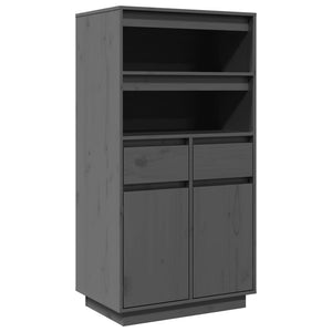 Graues Highboard 60 cm Kiefer Massivholz