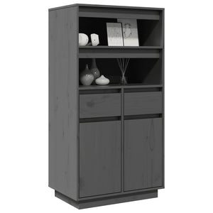 Graues Highboard 60 cm Kiefer Massivholz