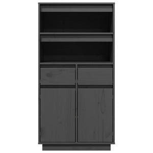 Graues Highboard 60 cm Kiefer Massivholz
