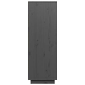 Graues Highboard 60 cm Kiefer Massivholz