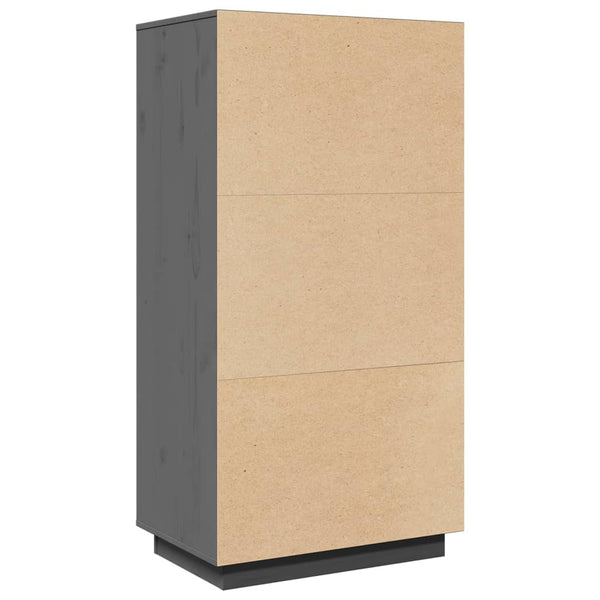 Graues Highboard 60 cm Kiefer Massivholz
