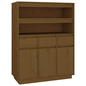 Highboard Honigbraun Kiefer Massivholz 89x40x116,5 cm