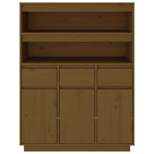 Highboard Honigbraun Kiefer Massivholz 89x40x116,5 cm