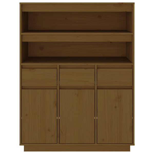 Highboard Honigbraun Kiefer Massivholz 89x40x116,5 cm