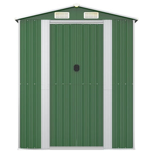 Geräteschuppen Grün 192x357x223 cm Verzinkter Stahl
