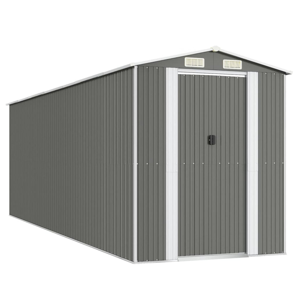 vidaXL Abri de jardin gris clair 192x606x223 cm Acier galvanisé