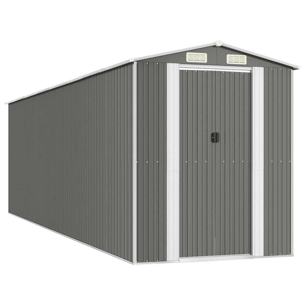 vidaXL Abri de jardin gris clair 192x689x223 cm Acier galvanisé