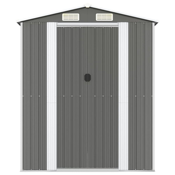 Geräteschuppen Hellgrau 192x689x223 cm Verzinkter Stahl