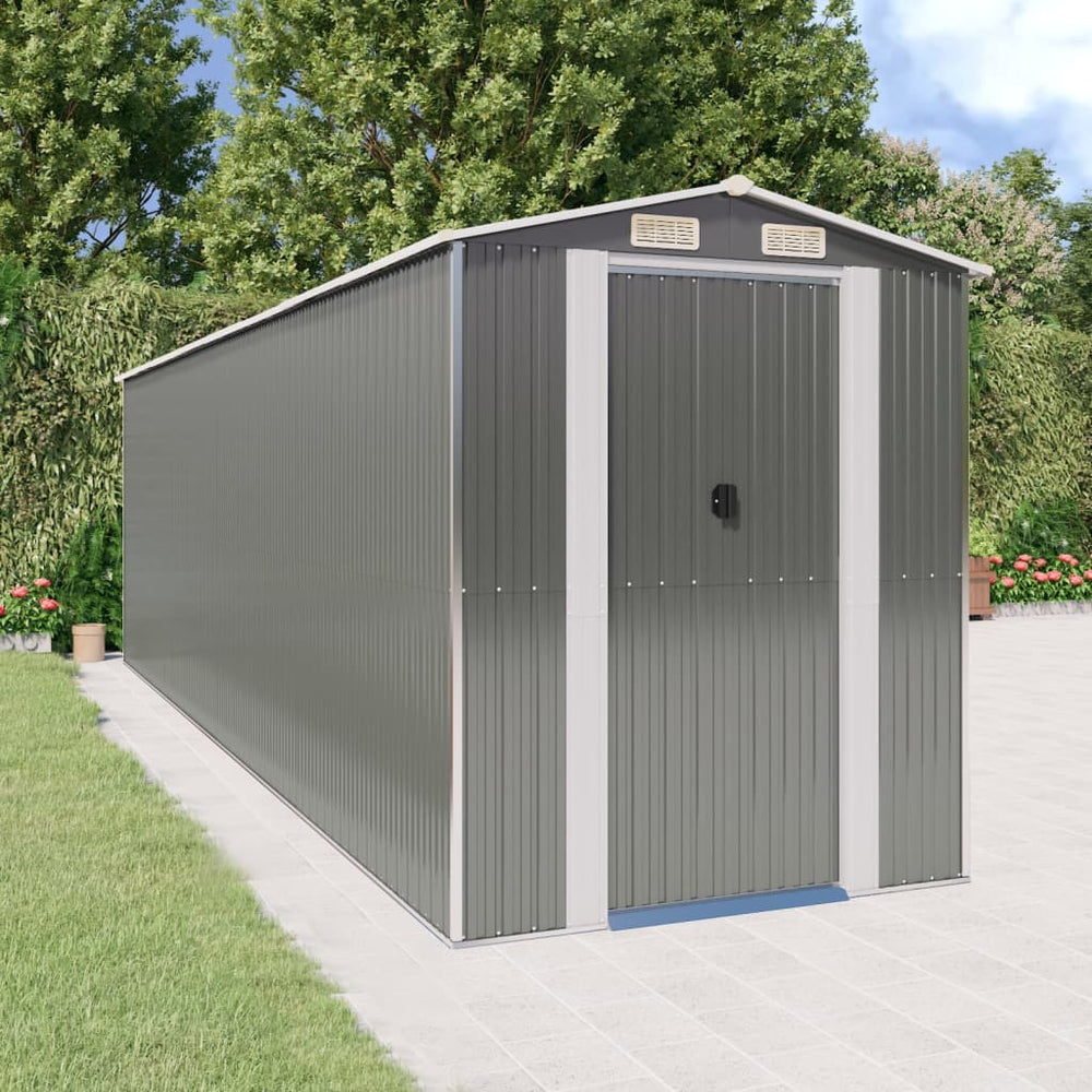 vidaXL Abri de jardin gris clair 192x689x223 cm Acier galvanisé
