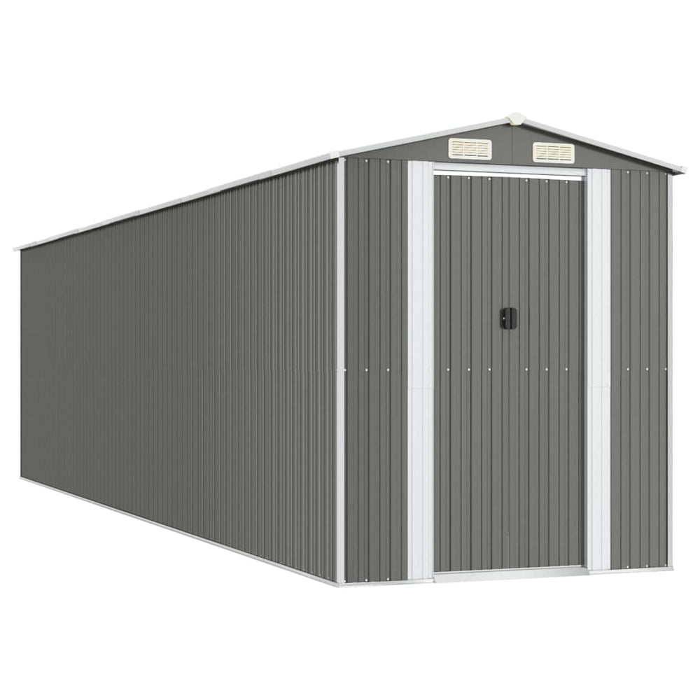 vidaXL Abri de jardin gris clair 192x772x223 cm Acier galvanisé