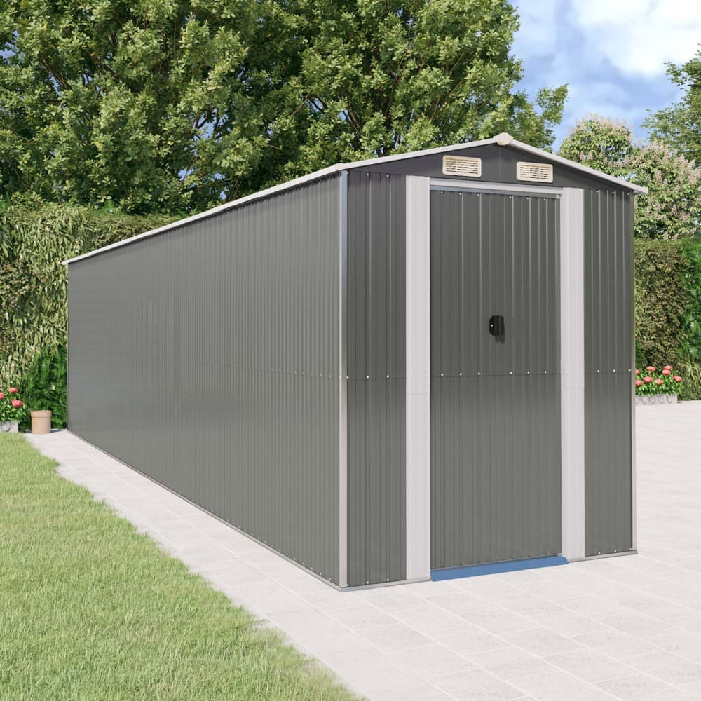 vidaXL Abri de jardin gris clair 192x772x223 cm Acier galvanisé
