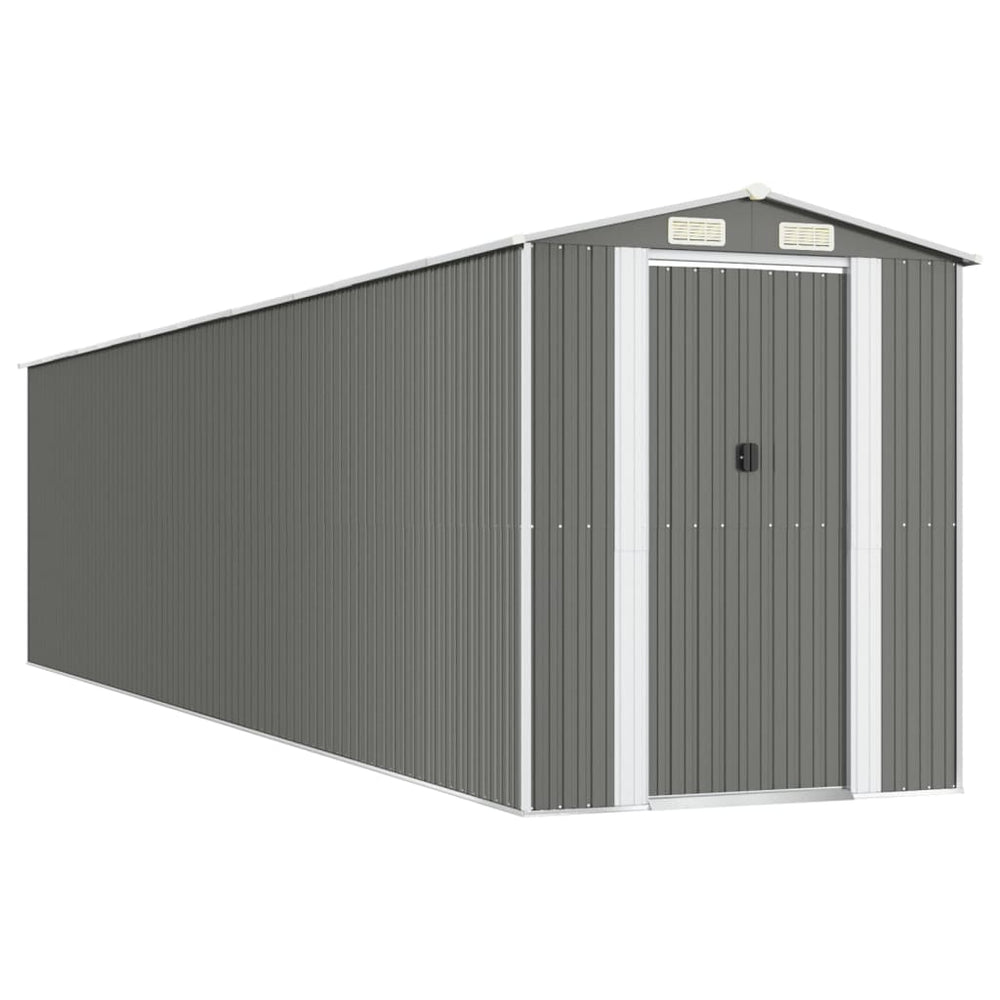 vidaXL Abri de jardin gris clair 192x855x223 cm Acier galvanisé