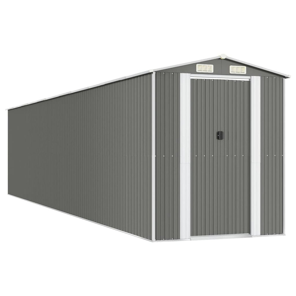 vidaXL Abri de jardin Gris clair 192x938x223 cm Acier galvanisé